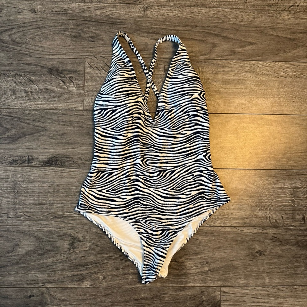 H&M Zebra Print one piece swimsuit US Size 6